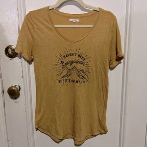 Maurice’s mustard graphic tee wanderlust mountain tshirt